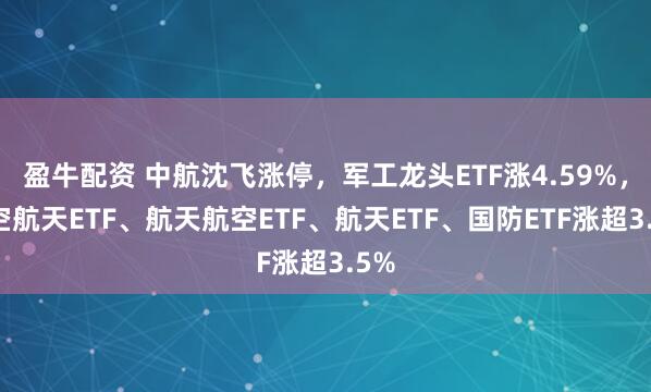 盈牛配资 中航沈飞涨停，军工龙头ETF涨4.59%，航空航天ETF、航天航空ETF、航天ETF、国防ETF涨超3.5%